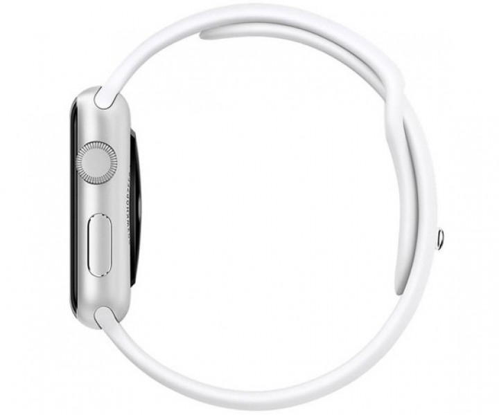 Apple Watch Series 1 42mm Silver Aluminum Case with White Sport Band (MNNL2)